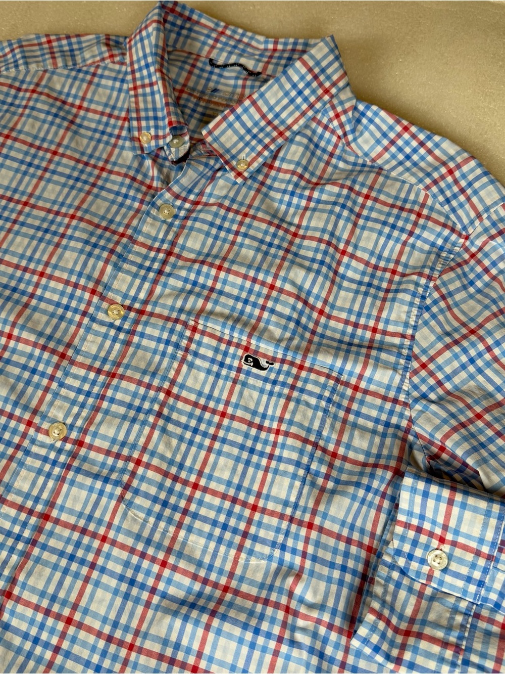 Vineyard Vines Shirt Mens XL OTG On The Go Button Down Check Performance